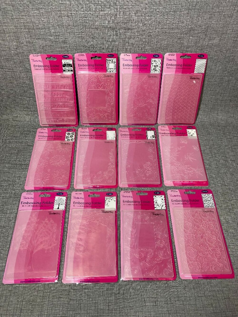 NEW Crafts Too Embossing Folders Lot of 12 Folders